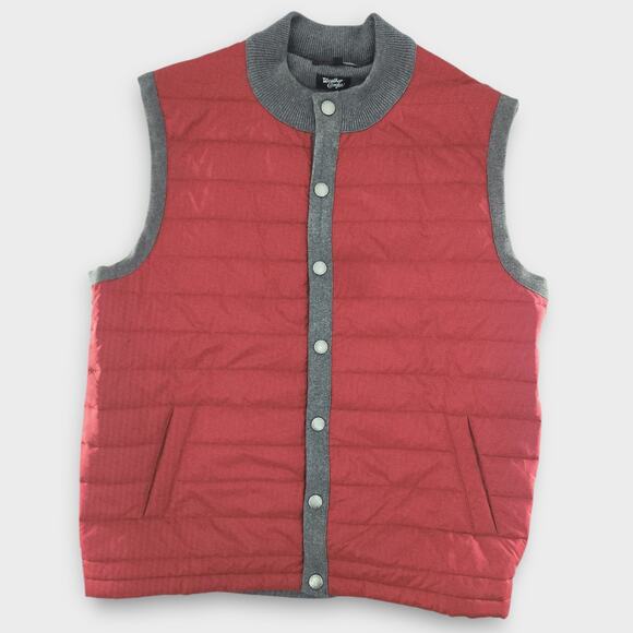 Barbour Vest Weather Comfort Men's XXL Red And Gray Full Snap Essential Gilet - Picture 5 of 8